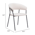 Zuo Josephine Dining Chair (Set of 2) Cream