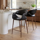 Zuo Limay Counter Stool Black & Walnut