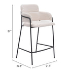 Zuo Marcel Counter Stool (Set of 2) Cream