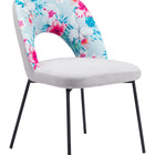Zuo Torrey Dining Chair (Set of 2) Multicolor Print & Gray