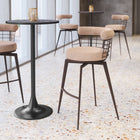 Zuo Saku Swivel Barstool Beige & Brown