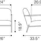 Zuo Chicago Accent Chair Ivory