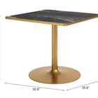 Zuo Caliza Dining Table Black & Gold