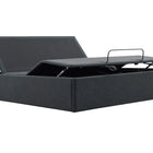 Ergomotion STOW Storage Adjustable Bed with lifting headboard on a white background.