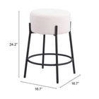 Zuo Blanche Counter Stool (Set of 2) Ivory