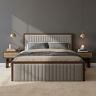 Zuo Somune King Bed Gray & Walnut