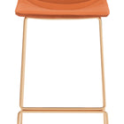 Zuo Adele Barstool (Set of 2) Orange & Gold