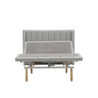 Ergomotion SmartSense gray adjustable bed with traditional headboard front view.