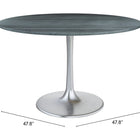 Zuo Metropolis Dining Table Gray & Silver