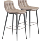 Zuo Tangiers Barstool (Set of 2) Taupe