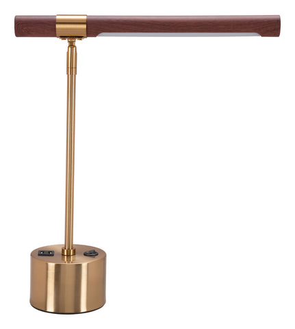 Zuo Kippy Table Lamp Brown & Brass