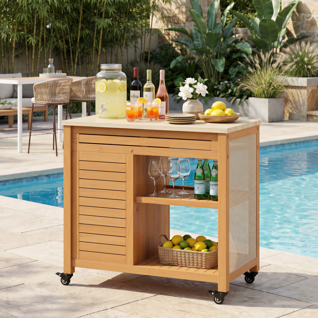 Zuo Valtan Bar Cart Natural