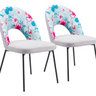 Zuo Torrey Dining Chair (Set of 2) Multicolor Print & Gray