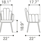 Zuo Noosa Dining Chair (Set of 2) Gray