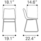 Zuo Smart Dining Chair (Set of 2) Ivory