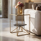 Zuo Ranol Side Table Brass