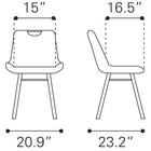 Zuo Tyler Dining Chair (Set of 2) Brown