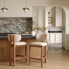 Zuo Rosetta Counter Stool (Set of 2) Beige & Walnut