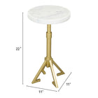 Zuo Maurice Side Table White & Gold