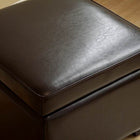 Baxton Studio Dark Brown Faux Leather Small Storage Cube Ottoman