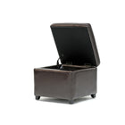 Baxton Studio Dark Brown Faux Leather Small Storage Cube Ottoman