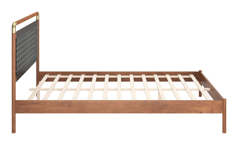 Zuo Netz King Bed Black & Walnut