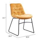 Zuo Tammy Dining Chair (Set of 2) Yellow