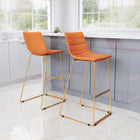 Zuo Adele Barstool (Set of 2) Orange & Gold