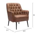 Zuo Tasmania Accent Chair Vintage Brown