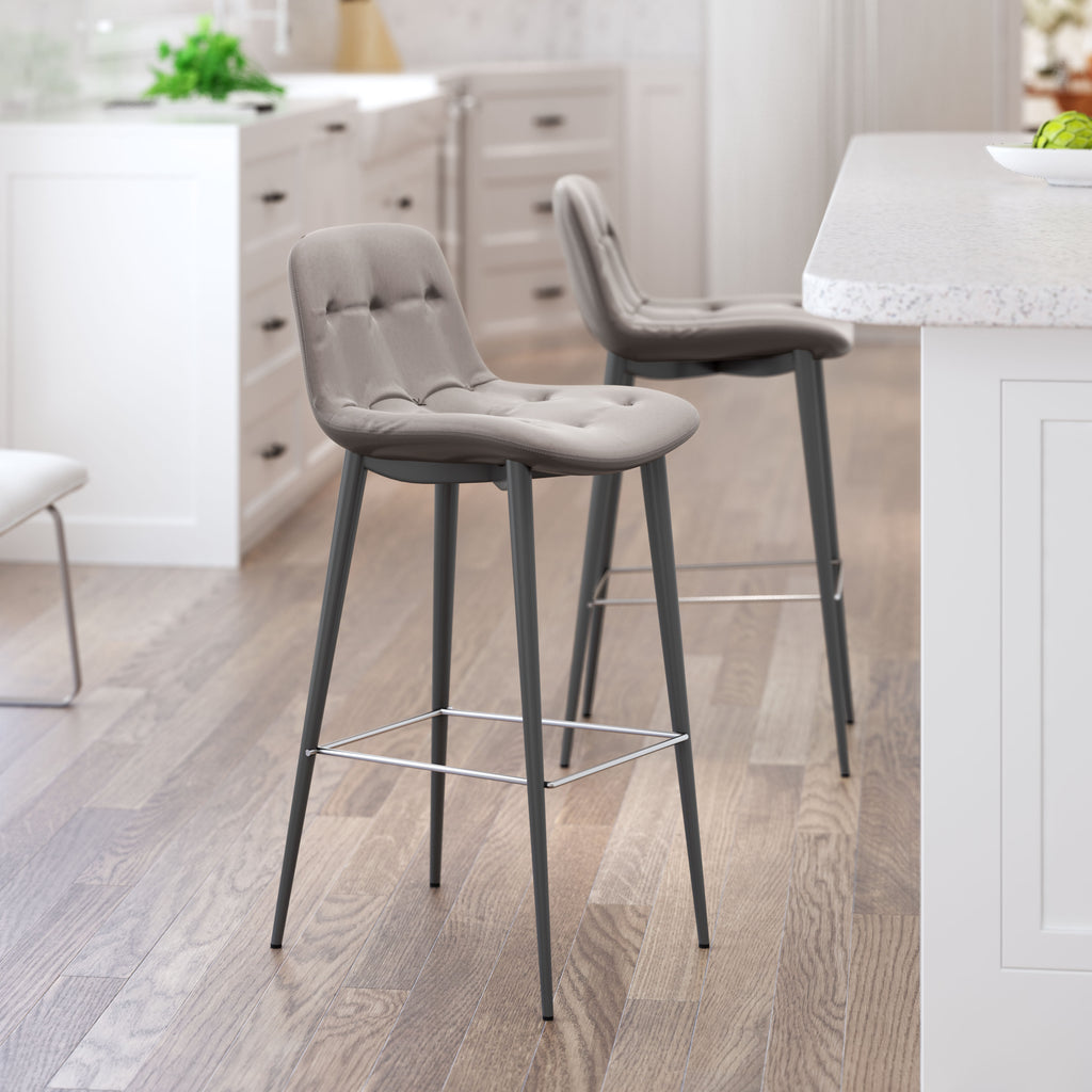 Zuo Tangiers Barstool (Set of 2) Taupe