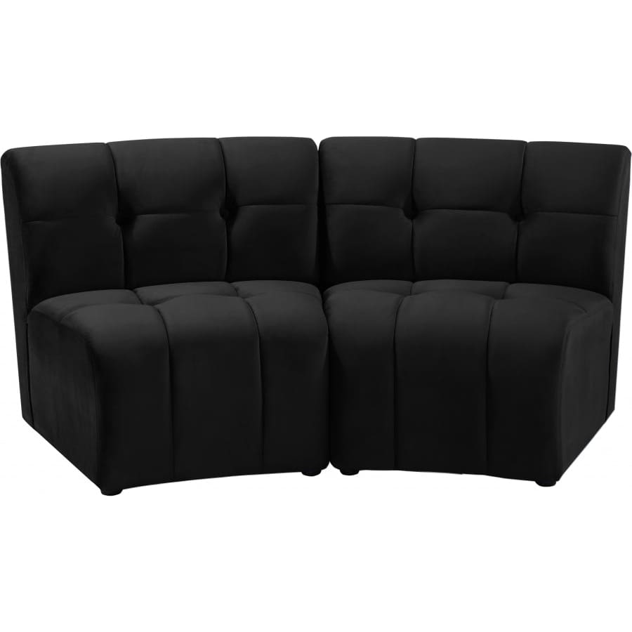 Meridian Furniture Limitless Modular Velvet Loveseat - Black - Loveseats