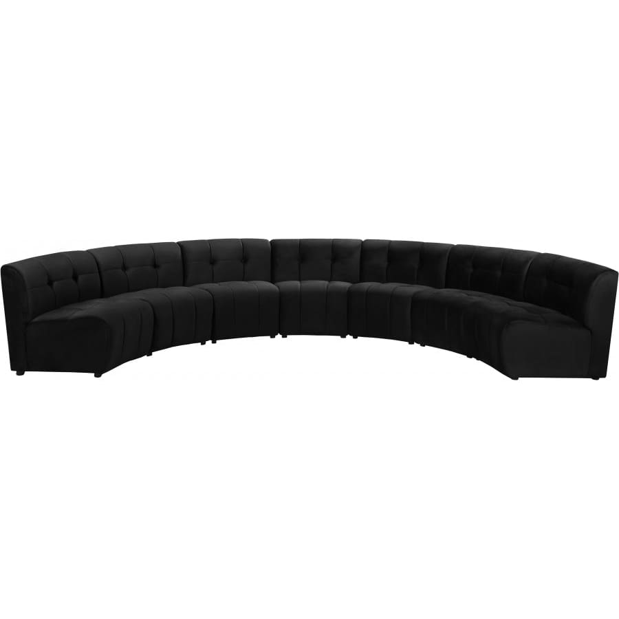 Meridian Furniture Limitless Modular Velvet 7pc. Sectional - Black - Sofas