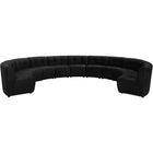 Meridian Furniture Limitless Modular Velvet 11pc. Sectional - Black - Sofas