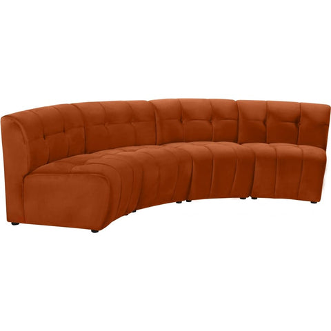 Meridian Furniture Limitless Modular Velvet 4pc. Sectional - Cognac - Sofas