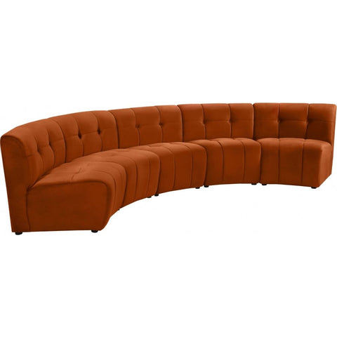 Meridian Furniture Limitless Modular Velvet 5pc. Sectional - Cognac - Sofas