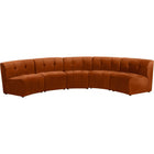 Meridian Furniture Limitless Modular Velvet 5pc. Sectional - Cognac - Sofas