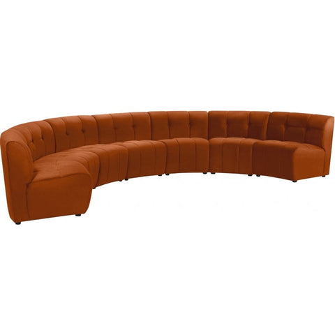 Meridian Furniture Limitless Modular Velvet 7pc. Sectional - Cognac - Sofas