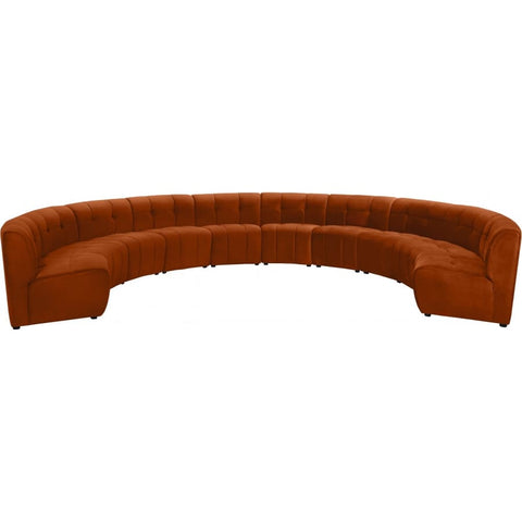 Meridian Furniture Limitless Modular Velvet 10pc. Sectional - Cognac - Sofas
