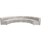 Meridian Furniture Limitless Modular Velvet 7pc. Sectional - Cream - Sofas