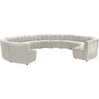 Meridian Furniture Limitless Modular Velvet 13pc. Sectional - Cream - Sofas