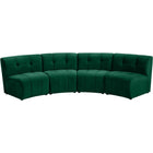 Meridian Furniture Limitless Modular Velvet 4pc. Sectional - Green - Sofas
