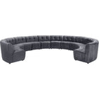 Meridian Furniture Limitless Modular Velvet 12pc. Sectional - Grey - Sofas