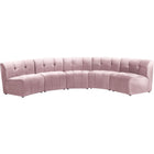 Meridian Furniture Limitless Modular Velvet 5pc. Sectional - Pink - Sofas