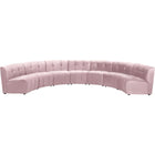 Meridian Furniture Limitless Modular Velvet 7pc. Sectional - Pink - Sofas