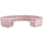 Meridian Furniture Limitless Modular Velvet 13pc. Sectional - Pink - Sofas