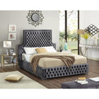 Meridian Furniture Sedona Velvet Queen Bed - Bedroom Beds