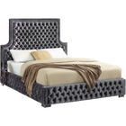 Meridian Furniture Sedona Velvet Queen Bed - Bedroom Beds