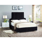Meridian Furniture Sedona Velvet Queen Bed - Black - Bedroom Beds