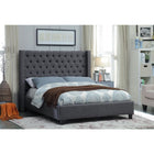 Meridian Furniture Ashton Linen Full Bed - Grey - Bedroom Beds