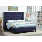 Meridian Furniture Ashton Linen Full Bed - Navy - Bedroom Beds